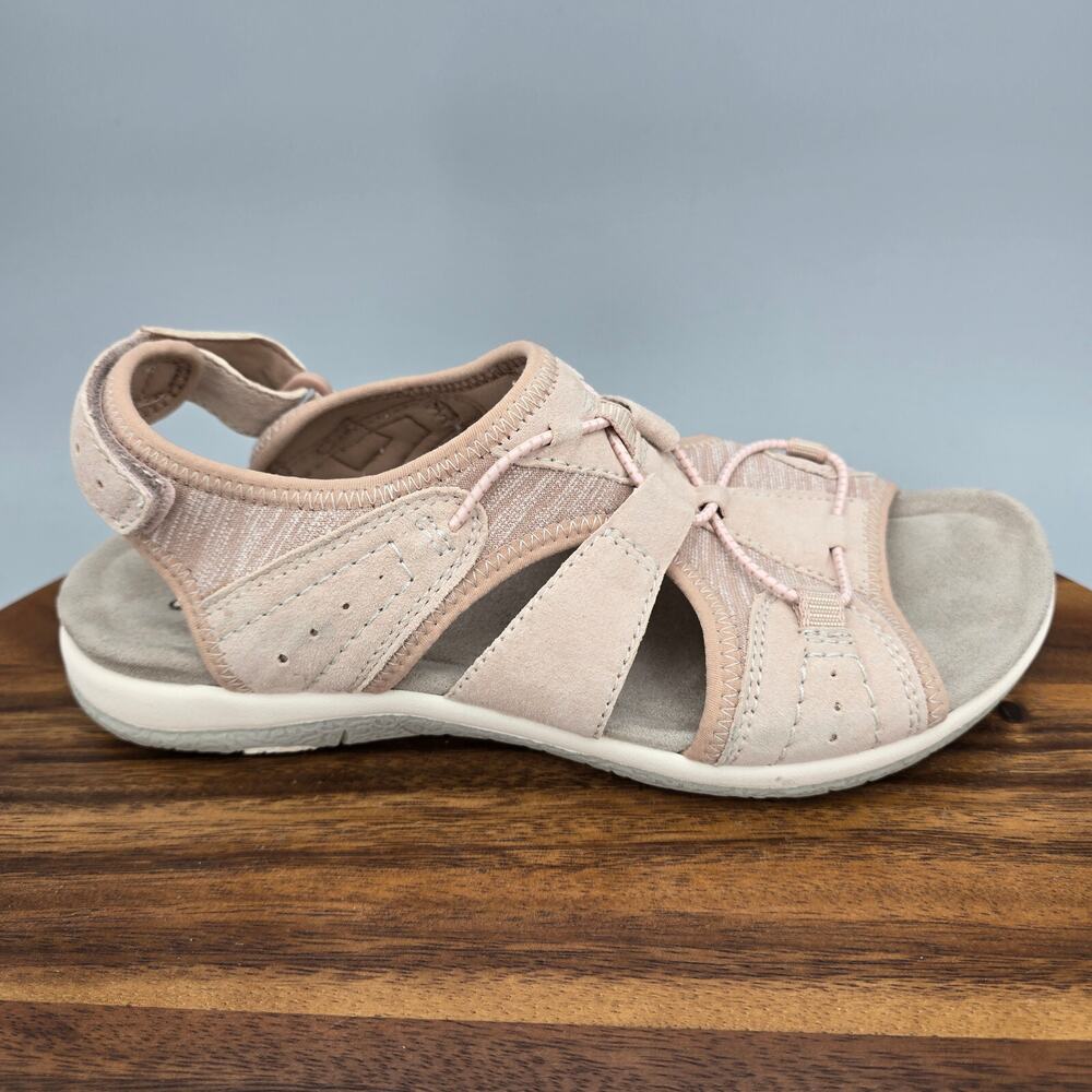 Earth Origins Sandals Women's 7 M Blush Suede Leather Fisherman Sport Comfort